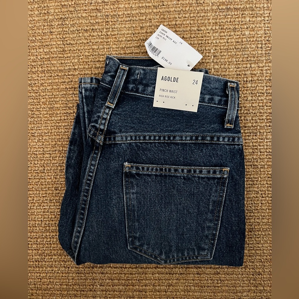 NWT Agolde Pinch Waist High Rise Kick in Placebo Size 24